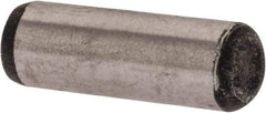 Value Collection - 1/8" Diam x 3/8" Pin Length Alloy Steel Oversized Dowel Pin - C 50-58 Hardness, 3,200 Lb Breaking Strength, 1 Beveled & 1 Rounded End - Eagle Tool & Supply