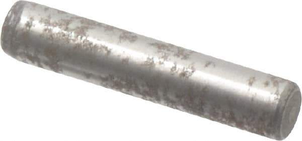 Value Collection - 1/8" Diam x 5/8" Pin Length Alloy Steel Oversized Dowel Pin - C 50-58 Hardness, 3,200 Lb Breaking Strength, 1 Beveled & 1 Rounded End - Eagle Tool & Supply
