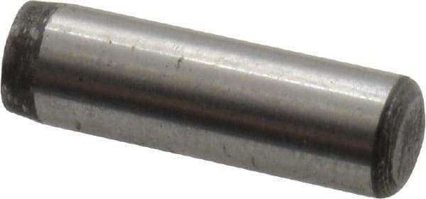 Value Collection - 3/16" Diam x 5/8" Pin Length Alloy Steel Oversized Dowel Pin - C 50-58 Hardness, 7,200 Lb Breaking Strength, 1 Beveled & 1 Rounded End - Eagle Tool & Supply