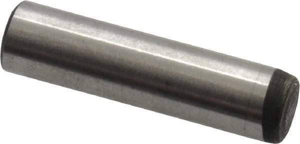 Value Collection - 3/16" Diam x 3/4" Pin Length Alloy Steel Oversized Dowel Pin - C 50-58 Hardness, 7,200 Lb Breaking Strength, 1 Beveled & 1 Rounded End - Eagle Tool & Supply