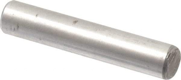 Value Collection - 3/16" Diam x 1" Pin Length Alloy Steel Oversized Dowel Pin - C 50-58 Hardness, 7,200 Lb Breaking Strength, 1 Beveled & 1 Rounded End - Eagle Tool & Supply