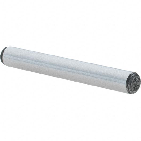 Value Collection - 3/16" Diam x 1-1/2" Pin Length Alloy Steel Oversized Dowel Pin - C 50-58 Hardness, 7,200 Lb Breaking Strength, 1 Beveled & 1 Rounded End - Eagle Tool & Supply