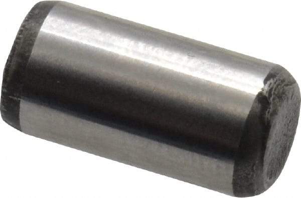 Value Collection - 1/4" Diam x 1/2" Pin Length Alloy Steel Oversized Dowel Pin - C 50-58 Hardness, 12,800 Lb Breaking Strength, 1 Beveled & 1 Rounded End - Eagle Tool & Supply