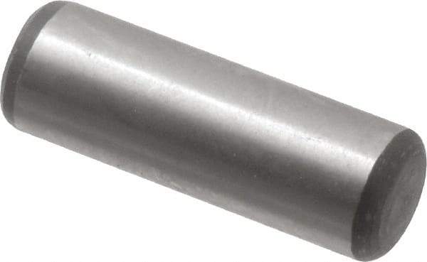 Value Collection - 1/4" Diam x 3/4" Pin Length Alloy Steel Oversized Dowel Pin - C 50-58 Hardness, 12,800 Lb Breaking Strength, 1 Beveled & 1 Rounded End - Eagle Tool & Supply