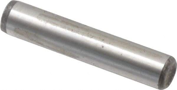Value Collection - 1/4" Diam x 1-1/4" Pin Length Alloy Steel Oversized Dowel Pin - C 50-58 Hardness, 12,800 Lb Breaking Strength, 1 Beveled & 1 Rounded End - Eagle Tool & Supply