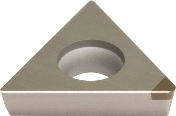 Sumitomo - NU-TPGA221 Grade BN2000 PCBN Turning Insert - Uncoated, 60° Triangle, 1/4" Inscr Circle, 1/8" Thick, 1/64" Corner Radius - Eagle Tool & Supply