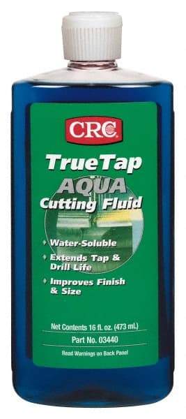 CRC - TrueTap Aqua, 16 oz Bottle Cutting Fluid - Water Soluble, For Drilling, Reaming, Sawing, Shearing, Tapping, Threading, Turning - Eagle Tool & Supply