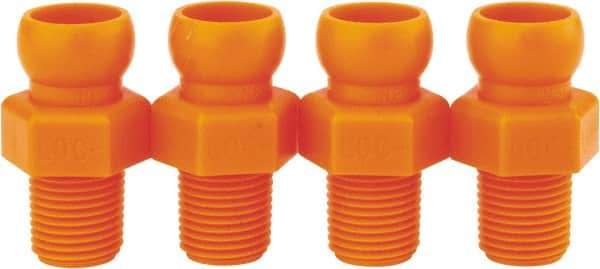 Loc-Line - 4 Piece, 1/4" Hose ID, Male to Female Coolant Hose Connector - 1/8" NPT, For Loc-Line Modular Hose Systems - Eagle Tool & Supply