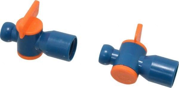 Loc-Line - 2 Piece, 1/4" ID Coolant Hose Valve Pack - Female to Male Connection, Acetal Copolymer Body, 1/4 NPT, Use with Loc-Line Modular Hose Systems - Eagle Tool & Supply