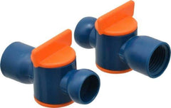 Loc-Line - 2 Piece, 1/2" ID Coolant Hose Valve Pack - Female to Male Connection, Acetal Copolymer Body, 1/2 NPT, Use with Loc-Line Modular Hose Systems - Eagle Tool & Supply