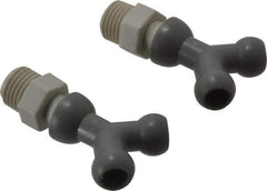 Cedarberg - 1/4" Hose Inside Diam, NPT Thread, Coolant Hose Y-Fitting - 1/4" Thread, Male to Male, for Use with Snap Together Hose System, 2 Pieces - Eagle Tool & Supply