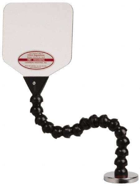 Cedarberg - Polycarbonate Flat Base & Shield - 6" Wide x 6" Long x 1/8" Thick, 12" Arm Reach, Magnetic Base, For General Purpose Use - Eagle Tool & Supply