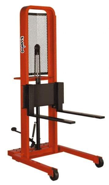 Presto Lifts - 1,000 Lb Capacity, 78" Lift Height, Adjustable Forks Base - Non-Straddle Manually Operated Lift - 5-1/4" Minimum Operating Height - Eagle Tool & Supply