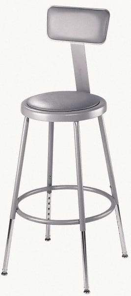 NPS - 18 to 26" High, Adjustable Height Stool - Vinyl Seat, Gray - Eagle Tool & Supply