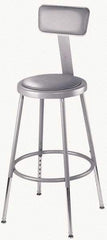 NPS - 24 to 32" High, Adjustable Height Stool - Vinyl Seat, Gray - Eagle Tool & Supply