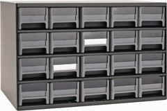 Akro-Mils - 20 Drawer, Small Parts Modular Steel Frame Storage Cabinet - 11" Deep x 17" Wide x 11" High - Eagle Tool & Supply