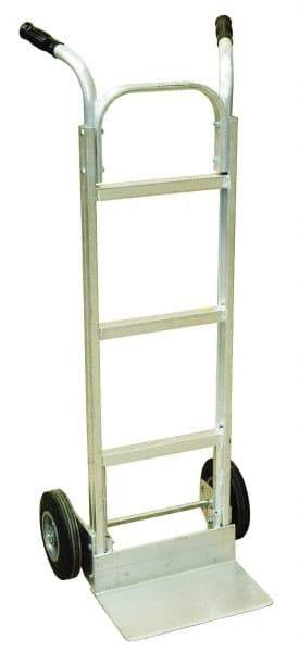 Harper Trucks - 600 Lb Capacity 49" OAH Hand Truck - High Back Dual Handle, Aluminum, Solid Rubber Wheels - Eagle Tool & Supply