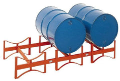 Made in USA - 2,400 Lb Load Capacity, 55 Gal Drum Storage Rack - 71-1/2" Wide x 12-1/2" High - Eagle Tool & Supply