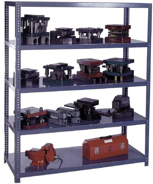 Edsal - 5 Shelf Starter Channel Reinforced Open Steel Shelving - 15,000 Lb Capacity, 60" Wide x 72" High x 18" Deep, Gray - Eagle Tool & Supply
