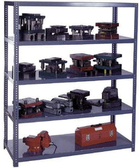 Edsal - 5 Shelf Starter Channel Reinforced Open Steel Shelving - 15,000 Lb Capacity, 60" Wide x 72" High x 18" Deep, Gray - Eagle Tool & Supply
