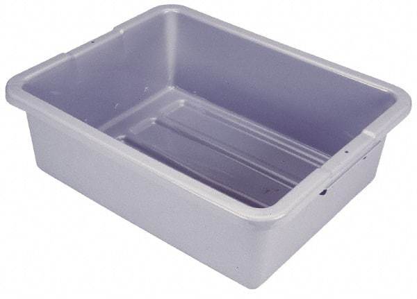 Rubbermaid - 7.1 Gal, Gray Polyethylene Tote Container - Nesting, 21-1/2" Long x 17.1" Wide x 7" High - Eagle Tool & Supply