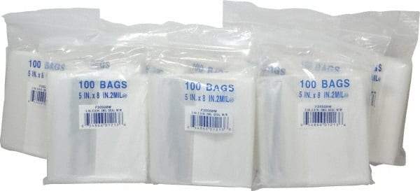 Value Collection - 5 x 8", 2 mil Self-Seal Polybags - Regular-Duty with White Marking Block - Eagle Tool & Supply