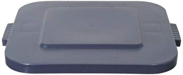 Rubbermaid - Square Lid for Use with 28 Gal Square Trash Cans - Gray, Polyethylene, For 3526 Brute Trash Cans - Eagle Tool & Supply