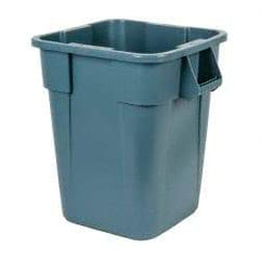 Rubbermaid - 40 Gal Gray Square Trash Can - Polyethylene, 28-3/4" High x 23-1/2" Long x 23-1/2" Wide - Eagle Tool & Supply