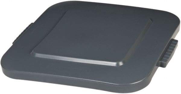 Rubbermaid - Square Lid for Use with 40 Gal Square Trash Cans - Gray, Polyethylene, For 3536 Brute Trash Cans - Eagle Tool & Supply