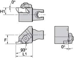 Kennametal - NG2L Insert, 30mm Head Length, 0.79mm Min Groove Width, Modular Grooving Cutting Unit Head - Left Hand Cut, System Size KM25, Series Top Notch - Eagle Tool & Supply