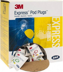 3M - Disposable, Corded, 25 dB Earplugs - Yellow, 100 Pairs - Eagle Tool & Supply