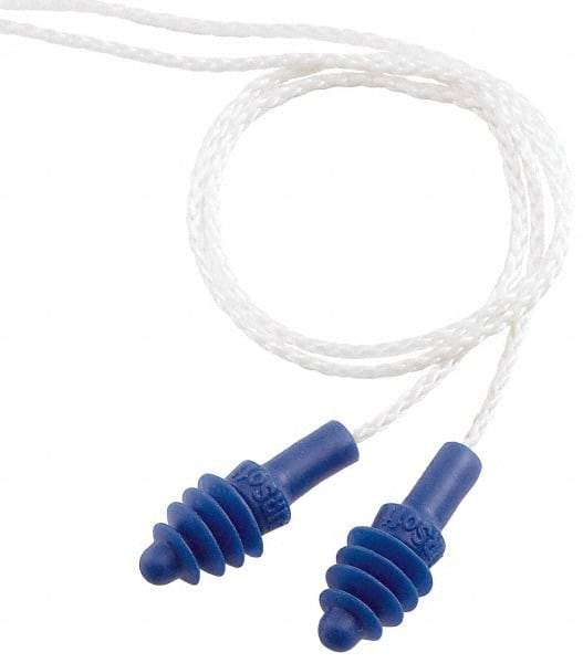 Howard Leight - Reusable, Corded, 27 dB, Flange Earplugs - Blue, 100 Pairs - Eagle Tool & Supply