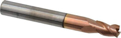 Accupro - 7/32", 3/8" LOC, 1/4" Shank Diam, 2" OAL, 3 Flute, Solid Carbide Square End Mill - Single End, TiCN Finish, Spiral Flute, 40° Helix, Centercutting, Right Hand Cut, Right Hand Flute - Eagle Tool & Supply