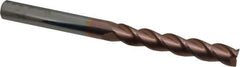 Accupro - 1/2", 3" LOC, 1/2" Shank Diam, 6" OAL, 3 Flute, Solid Carbide Square End Mill - Single End, TiCN Finish, Spiral Flute, 40° Helix, Centercutting, Right Hand Cut, Right Hand Flute - Eagle Tool & Supply