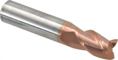 Accupro - 9/16", 7/8" LOC, 9/16" Shank Diam, 3" OAL, 3 Flute, Solid Carbide Square End Mill - Single End, TiCN Finish, Spiral Flute, 40° Helix, Centercutting, Right Hand Cut, Right Hand Flute - Eagle Tool & Supply