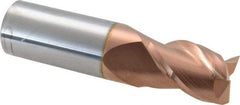 Accupro - 11/16", 1" LOC, 3/4" Shank Diam, 3" OAL, 3 Flute, Solid Carbide Square End Mill - Single End, TiCN Finish, Spiral Flute, 40° Helix, Centercutting, Right Hand Cut, Right Hand Flute - Eagle Tool & Supply