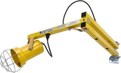 Made in USA - 40 Inch, Pivot Friction, Wall Mounted, Incandescent, Yellow, Dock Light - 100 Watt, 110 Volt, Nonmagnifying - Eagle Tool & Supply