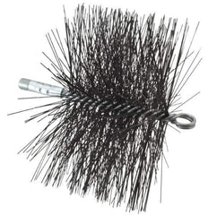 Schaefer Brush - 4-1/2" Brush Length, 8" Diam, Double Stem, Double Spiral Tube Brush - 7-1/2" Long, Tempered Steel Wire, 1/4" NPT Male Connection - Eagle Tool & Supply