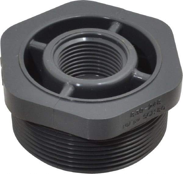 Value Collection - 2 x 3/4" PVC Plastic Pipe Reducer Bushing - Schedule 80, MIPT x FIPT End Connections - Eagle Tool & Supply