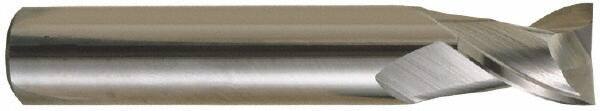 OSG - 8mm, 19mm LOC, 8mm Shank Diam, 60mm OAL, 2 Flute, Solid Carbide Square End Mill - Single End, Uncoated, Spiral Flute, 30° Helix, Centercutting, Right Hand Cut, Right Hand Flute, Series 8120 - Eagle Tool & Supply