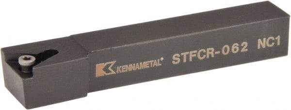 Kennametal - STFC, Right Hand Cut, 0° Lead Angle, 3/8" Shank Height x 3/8" Shank Width, Neutral Rake Indexable Turning Toolholder - 2-1/2" OAL, TC..21.5. Insert Compatibility, Series Screw-On - Eagle Tool & Supply