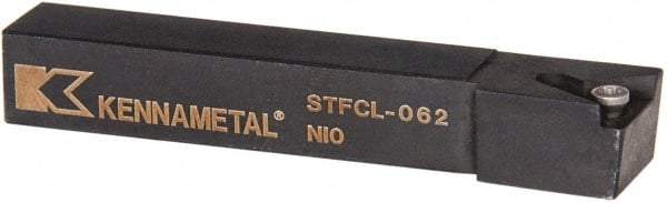 Kennametal - STFC, Left Hand Cut, 0° Lead Angle, 3/8" Shank Height x 3/8" Shank Width, Neutral Rake Indexable Turning Toolholder - 2-1/2" OAL, TC..21.5. Insert Compatibility, Series Screw-On - Eagle Tool & Supply