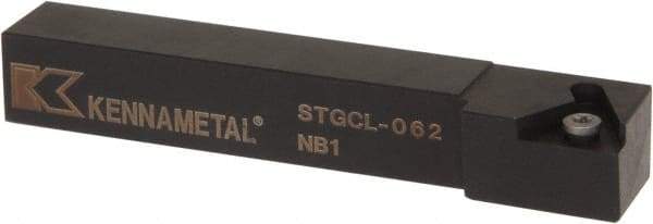 Kennametal - STGC, Left Hand Cut, 0° Lead Angle, 3/8" Shank Height x 3/8" Shank Width, Neutral Rake Indexable Turning Toolholder - 2-1/2" OAL, TC..21.5. Insert Compatibility, Series Screw-On - Eagle Tool & Supply