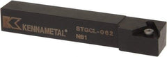 Kennametal - STGC, Left Hand Cut, 0° Lead Angle, 3/8" Shank Height x 3/8" Shank Width, Neutral Rake Indexable Turning Toolholder - 2-1/2" OAL, TC..21.5. Insert Compatibility, Series Screw-On - Eagle Tool & Supply