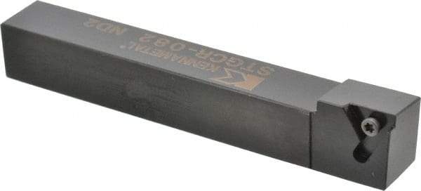 Kennametal - STGC, Right Hand Cut, 0° Lead Angle, 1/2" Shank Height x 1/2" Shank Width, Neutral Rake Indexable Turning Toolholder - 3-1/2" OAL, TC..21.5. Insert Compatibility, Series Screw-On - Eagle Tool & Supply