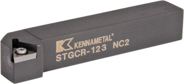 Kennametal - STGC, Right Hand Cut, 0° Lead Angle, 3/4" Shank Height x 3/4" Shank Width, Neutral Rake Indexable Turning Toolholder - 4-1/2" OAL, TC..32.5. Insert Compatibility, Series Screw-On - Eagle Tool & Supply