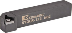 Kennametal - STGC, Right Hand Cut, 0° Lead Angle, 3/4" Shank Height x 3/4" Shank Width, Neutral Rake Indexable Turning Toolholder - 4-1/2" OAL, TC..32.5. Insert Compatibility, Series Screw-On - Eagle Tool & Supply
