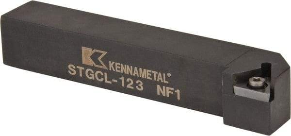 Kennametal - STGC, Left Hand Cut, 0° Lead Angle, 3/4" Shank Height x 3/4" Shank Width, Neutral Rake Indexable Turning Toolholder - 4-1/2" OAL, TC..32.5. Insert Compatibility, Series Screw-On - Eagle Tool & Supply