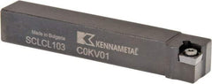 Kennametal - SCLC, Left Hand Cut, 5° Lead Angle, 5/8" Shank Height x 5/8" Shank Width, Neutral Rake Indexable Turning Toolholder - 4" OAL, CC..32.5. Insert Compatibility, Series Screw-On - Eagle Tool & Supply
