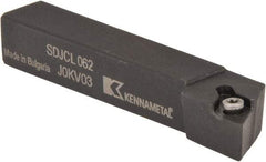 Kennametal - SDJC, Left Hand Cut, 3° Lead Angle, 3/8" Shank Height x 3/8" Shank Width, Neutral Rake Indexable Turning Toolholder - 2-1/2" OAL, DC..21.5. Insert Compatibility, Series Screw-On - Eagle Tool & Supply